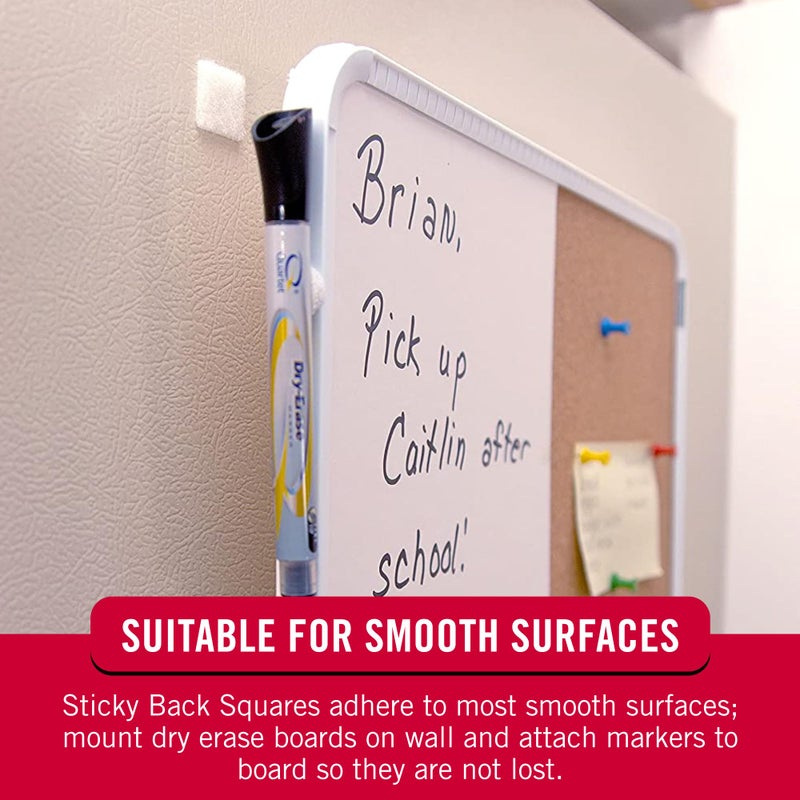 فيلكرو مثبتات خلفية لاصقة من العلامة التجارية فيلكرو، لاصق قابل للإزالة، 0.88 بوصة × 0.88 بوصة، أبيض، 12 قطعة (عبوة من قطعة واحدة) - Image 4